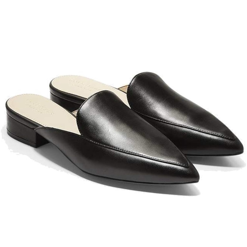 Cole Haan Black Leather Mules